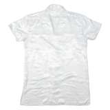 ISADORA Oriental Inspired Womens Shirt Dress White Floral Knee Length M