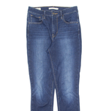 LEVI'S 721 High Rise BIG E Womens Jeans Blue Slim Skinny Stone Wash W27 L28