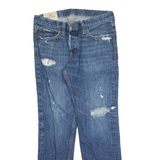 HOLLISTER Distressed Mens Jeans Blue Slim Straight Stone Wash W32 L30