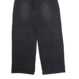 Chain Cut Out Womens Jeans Black Relaxed Straight W26 L28