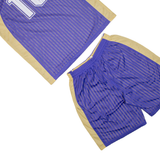 ZHONG JIAN Reversible Basketball Jersey Mens Tracksuit Blue Loose 4XL W28 L8