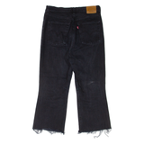 LEVI'S Rib Cage Crop BIG E Womens Jeans Black Regular Flared W28 L22