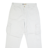BLACK & BROWN Cargo Mens Trousers Grey Regular Straight W35 L30