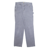 CARHARTT Carpenter Workwear Mens Trousers Grey Regular Straight W32 L31