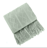 Anycozy Gray Faux Cashmere Throw Blanket – Diamond Knit Sofa Cover & Home Decor Accent