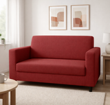 Anyseat 2-Seater Sofa Cover – Plain Wine Red Style Slipcover for Living Room Chair Protection