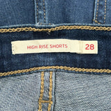 Levis Denim Shorts - 26W UK 6 Dark Wash Cotton