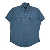 Wrangler Denim Shirt - Large Blue Cotton