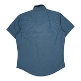 Wrangler Denim Shirt - Large Blue Cotton