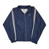 Adidas Striped Track Jacket - 2XL Blue Nylon