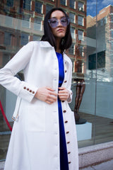 Monique White Coat – Women’s Elegant Long Coat
