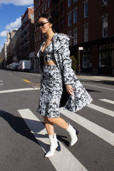 Amour Geometric Long Trench Coat – Modern Women’s Outerwear