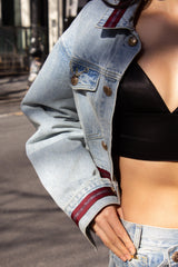 Danielle Denim Jacket with Red Lining – Women’s Casual Style