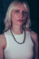 14k Gold Linked Black Pearl Necklace