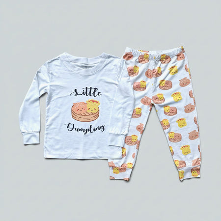 the wee bean bamboo organic cotton toddler kids pajamas in dim sum