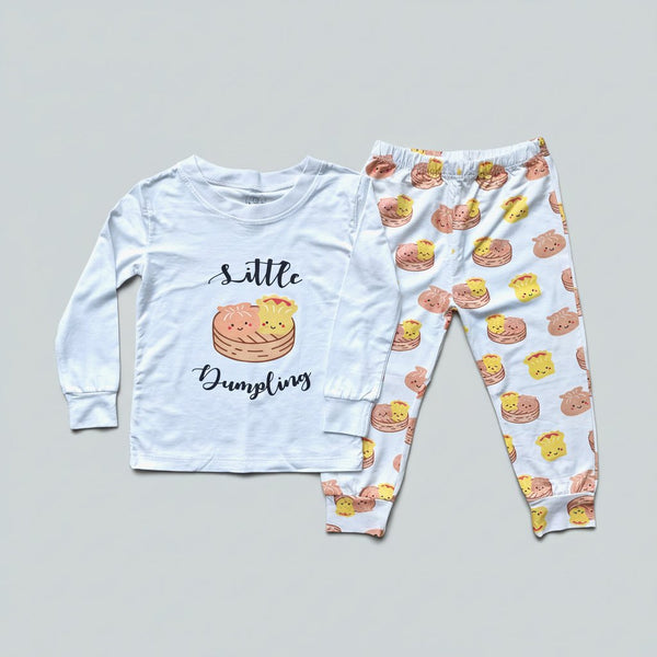 the wee bean bamboo organic cotton toddler kids pajamas in dim sum