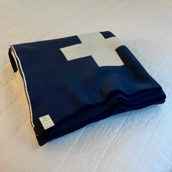 Cross Throw Blanket - Marine