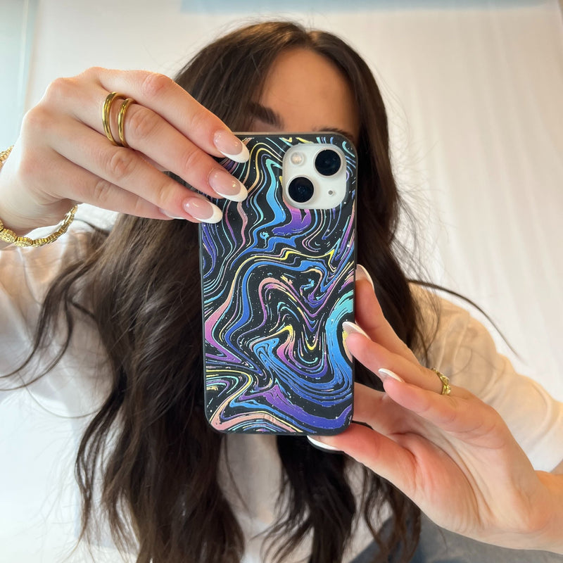 Black Galaxy Swirls Samsung Galaxy S21 Case