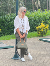 Mini Tote Handcraft Bag green cork