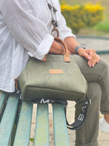 Mini Tote Handcraft Bag green cork