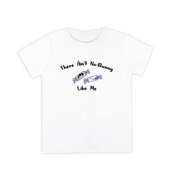 Organic Cotton Toddler Kids T-Shirt - White Bunny Candy