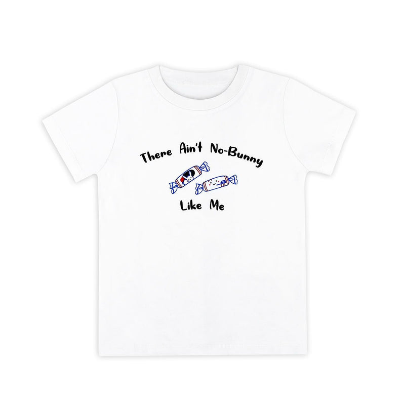 Organic Cotton Toddler Kids T-Shirt - White Bunny Candy