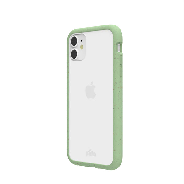 Clear iPhone 11 Case with Sage Green Ridge