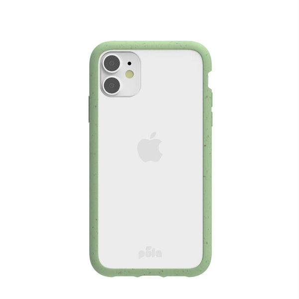 Clear iPhone 11 Case with Sage Green Ridge