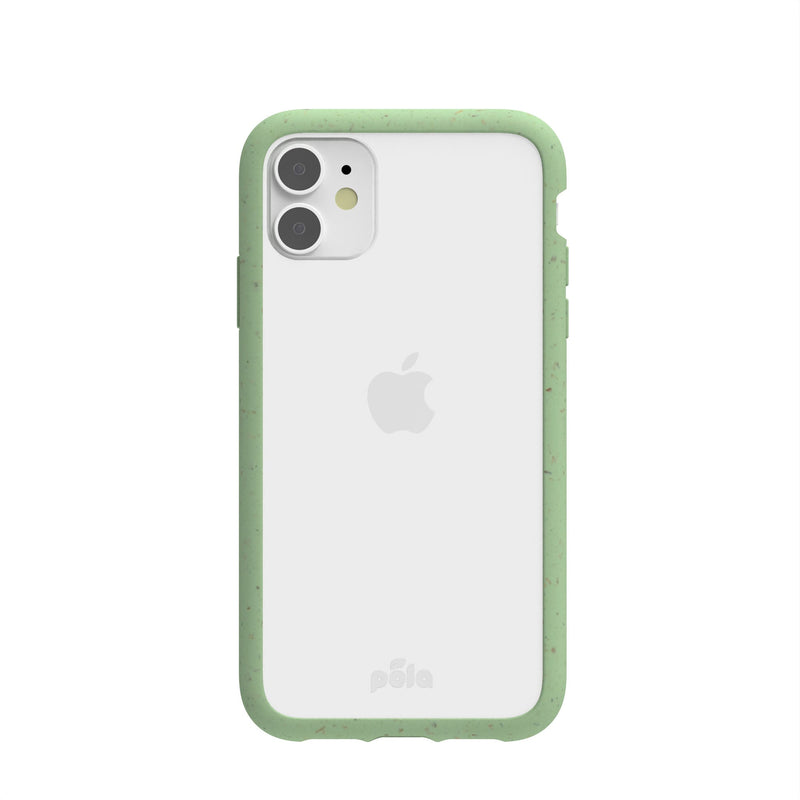Clear iPhone 11 Case with Sage Green Ridge