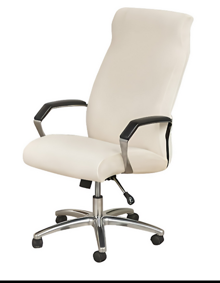Anyseat Ivory Velvet Office Chair Cover – Zippered Stretchable High‑Back Slipcover Protector