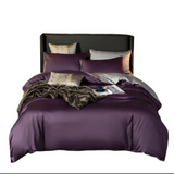 Anycozy Queen Bed Sheet Set – Purple & Light Grey Ultra‑Soft Luxury Egyptian Cotton Bedding Cover, 6‑Piece Ensemble