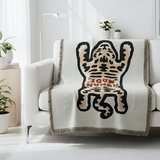 Anycozy Tiger Pattern Yellow Throw Blanket Sofa Cover & Camping Mat