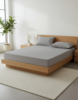 Anycozy Mattress Cover Gray 100x200cm Pure Cotton Soft Quilted Bed Sheet Anti-bacterial Protector Cover
