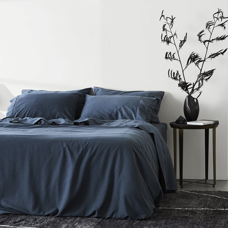 Ink | Linen+ Duvet Cover Made with Organic Bamboo Hemp #Color_ink