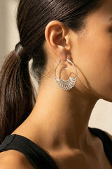 Iris Hoops Silver Medium