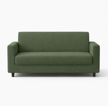 Anyseat 2-Seater Sofa Cover – Plain Army Green Style Slipcover for Living Room Chair Protection