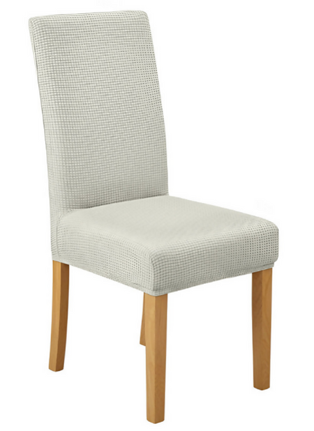Anyseat Off White Waterproof Chair Cover – Corn Kernel Pattern Stretch Slipcover for Dining Room