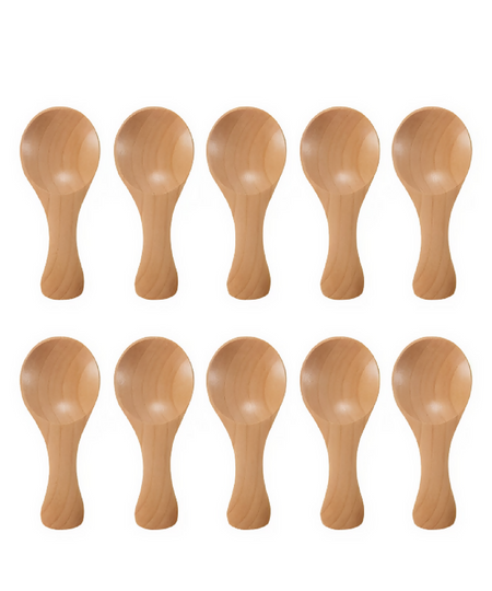 Anygleam Natural Wood 10 pcs Wooden Kitchen Spoon Kitchen Tableware