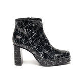 Jasper Marble Vegan Square Toe Heeled Ankle Boot