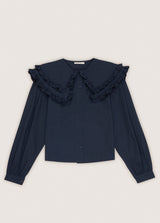 Oversized collar women's blouse
