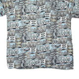 COLDOR Mens Shirt Blue Crazy Pattern XL
