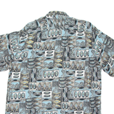COLDOR Mens Shirt Blue Crazy Pattern XL