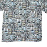 COLDOR Mens Shirt Blue Crazy Pattern XL