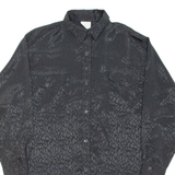 CLASSIC WOMAN Womens Shirt Black Animal Print Long Sleeve UK 12