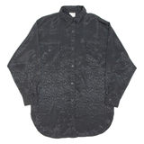 CLASSIC WOMAN Womens Shirt Black Animal Print Long Sleeve UK 12