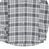 PIERO CONTE Mens Flannel Shirt Grey Check Long Sleeve L