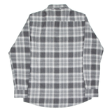 PIERO CONTE Mens Flannel Shirt Grey Check Long Sleeve L