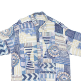 CALVIN COOPER Mens Shirt Blue Crazy Pattern XL