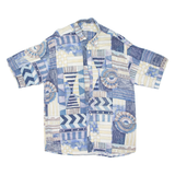CALVIN COOPER Mens Shirt Blue Crazy Pattern XL
