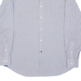 TOMMY HILFIGER Tailored Fit Mens Shirt Blue Striped Long Sleeve XL